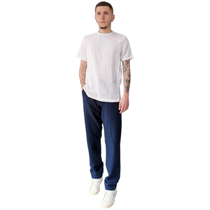 T-shirt uomo IMPERIAL 100% cotone effetto lino girocollo rotolino