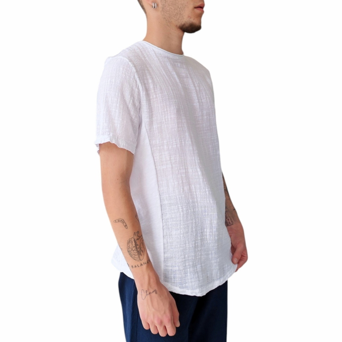 T-shirt uomo IMPERIAL 100% cotone effetto lino girocollo rotolino