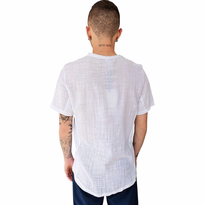 T-shirt uomo IMPERIAL 100% cotone effetto lino girocollo rotolino