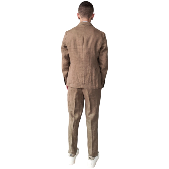 Abito uomo GIANNI LUPO 100% lino giacca monopetto pantalone regular con pence