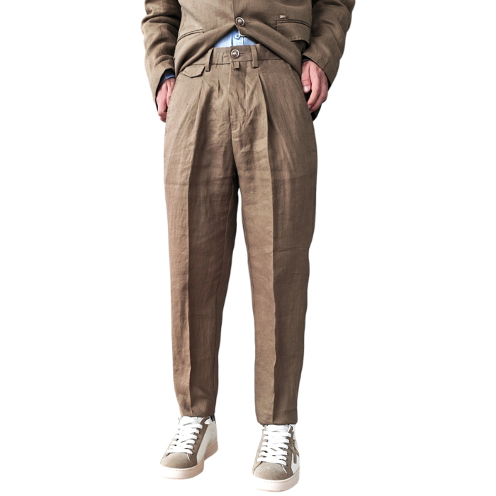 Abito uomo GIANNI LUPO 100% lino giacca monopetto pantalone regular con pence