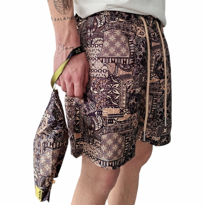 Costume e pochette uomo GIANNI LUPO boxer fantasia in tessuto impermeabile riciclato