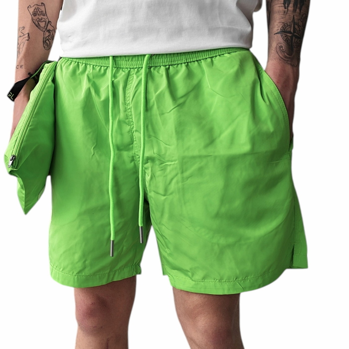 Costume e pochette uomo GIANNI LUPO boxer tinta unita in tessuto impermeabile riciclato
