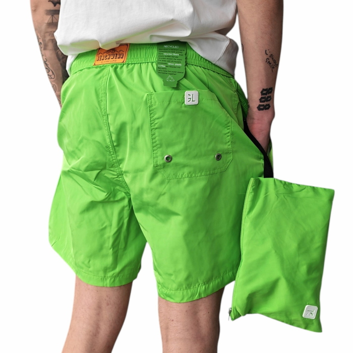 Costume e pochette uomo GIANNI LUPO boxer tinta unita in tessuto impermeabile riciclato