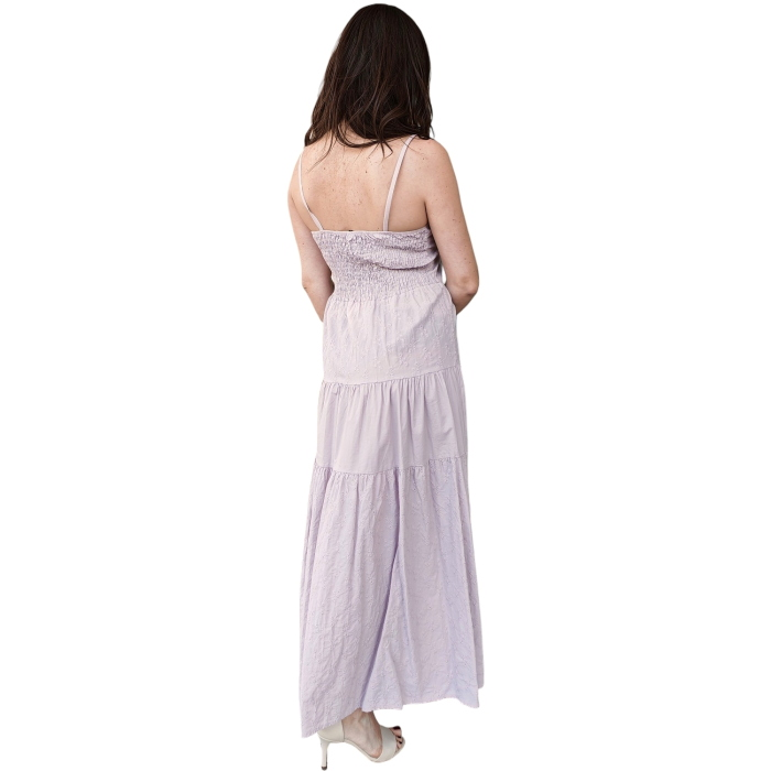 Abito donna 22.01 100% cotone con patchwork bretelline e ricami