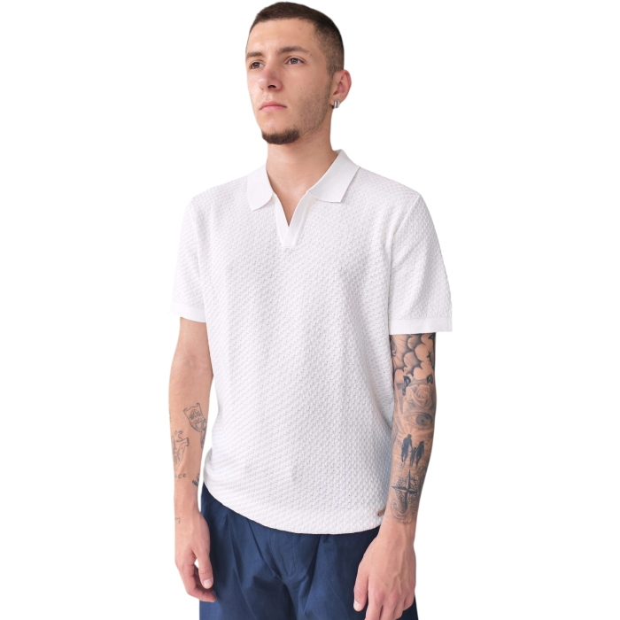 Polo uomo GIANNI LUPO misto viscosa collo Derby texture a rilievo