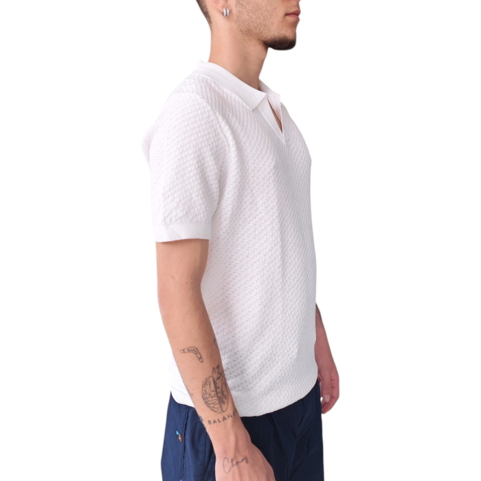 Polo uomo GIANNI LUPO misto viscosa collo Derby texture a rilievo