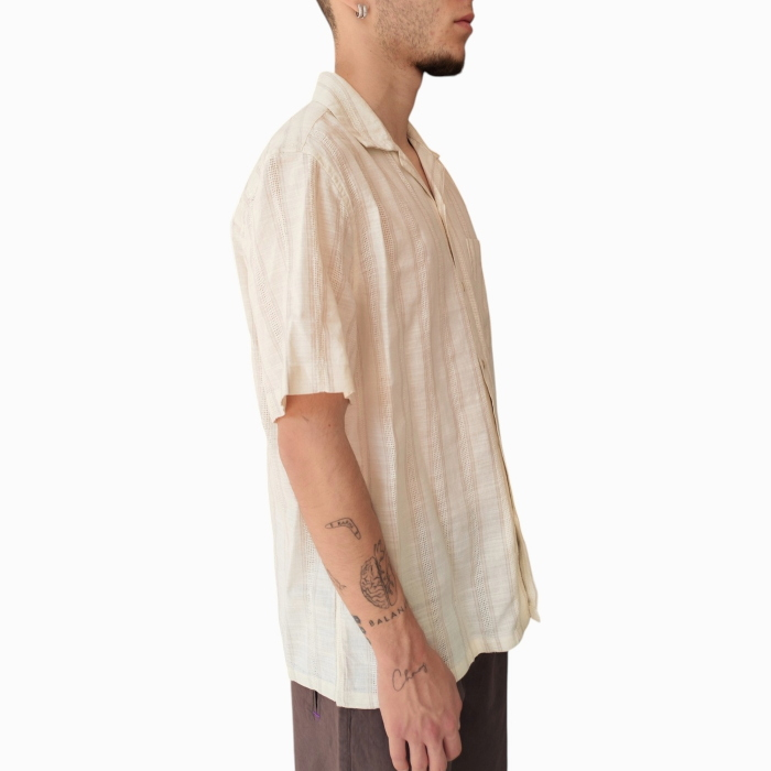 Camicia uomo IMPERIAL misto lino/cotone mancia corta tasca frontale