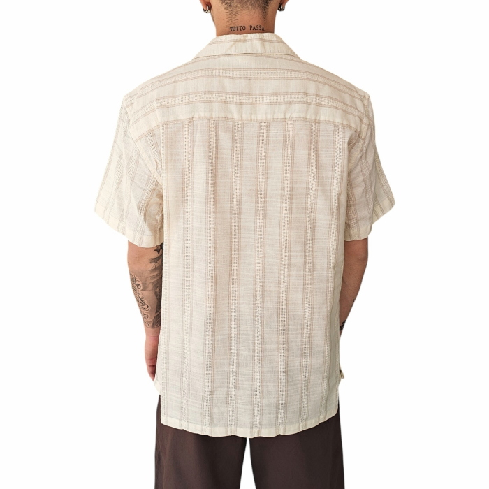 Camicia uomo IMPERIAL misto lino/cotone mancia corta tasca frontale