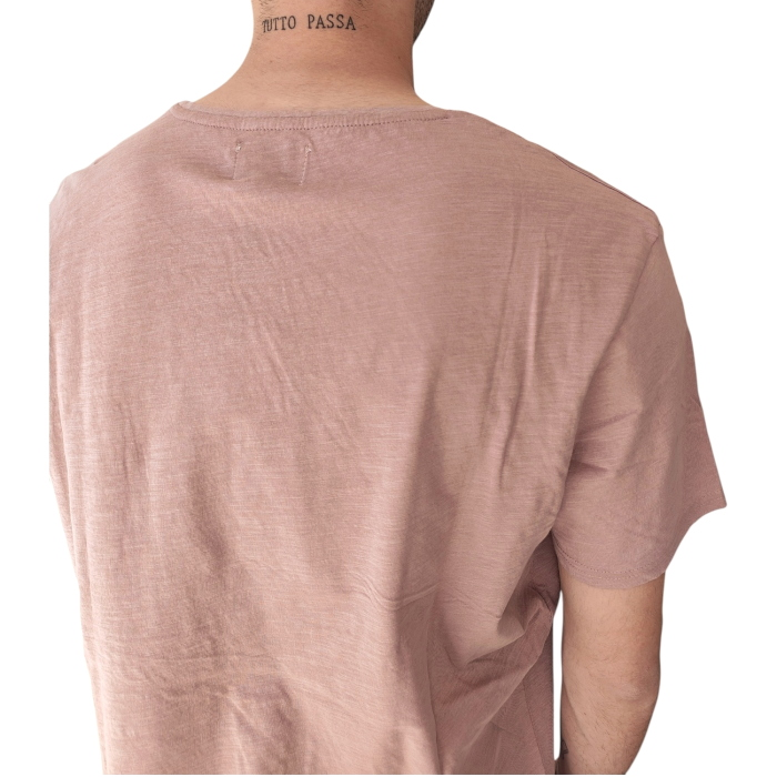 T-shirt uomo BERNA 100% cotone fiammato regular fit con taschino a filo
