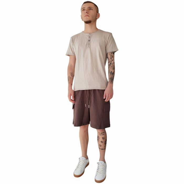 T-shirt uomo IMPERIAL 100% cotone modello serafino con bottoni