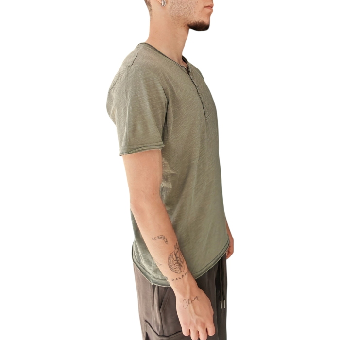 T-shirt uomo IMPERIAL 100% cotone modello serafino con bottoni 