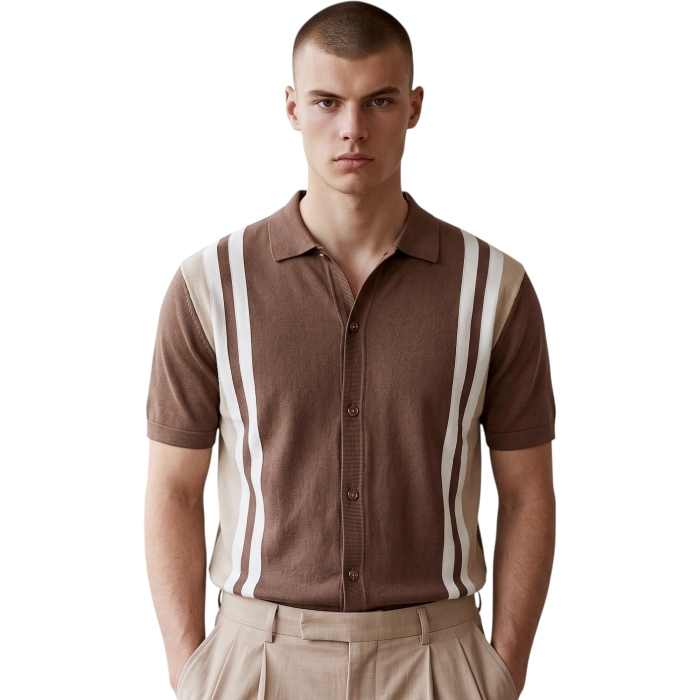 Polo camicia uomo GIANNI LUPO in maglina misto viscosa 