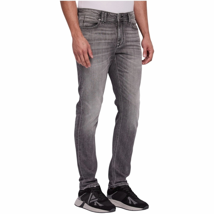 Jeans uomo GAUDI' slim fit in puro cotone elasticizzato grigio used