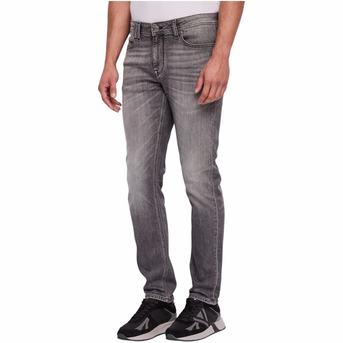 Jeans uomo GAUDI' slim fit in puro cotone elasticizzato grigio used