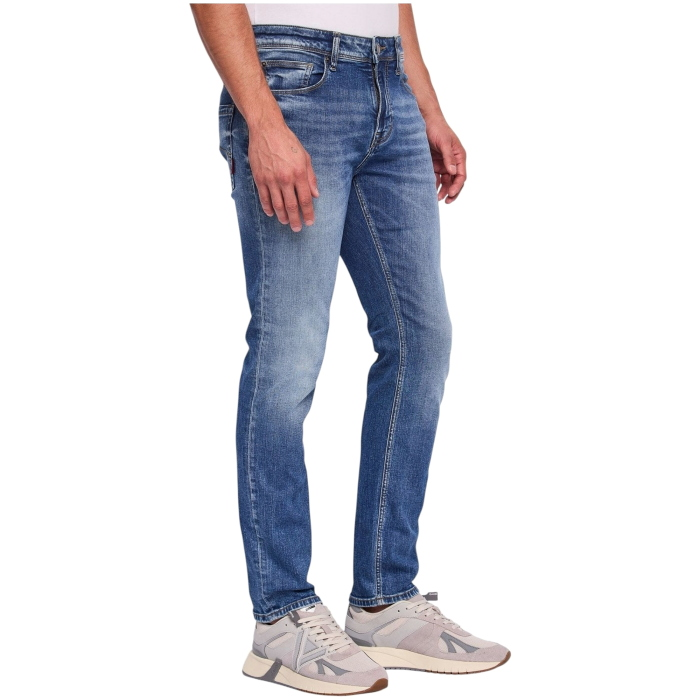 Jeans uomo GAUDI' skinny in puro cotone elasticizzato wash denim used