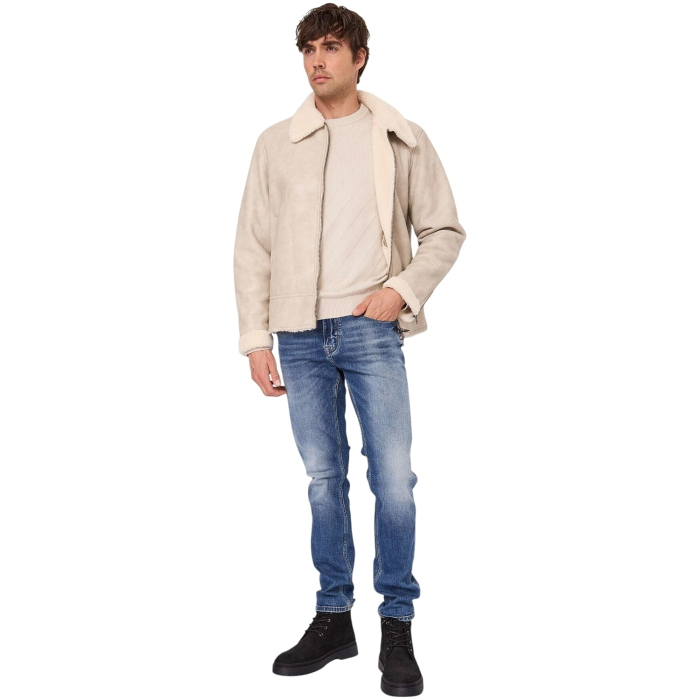 Jeans uomo GAUDI' skinny in puro cotone elasticizzato wash denim used