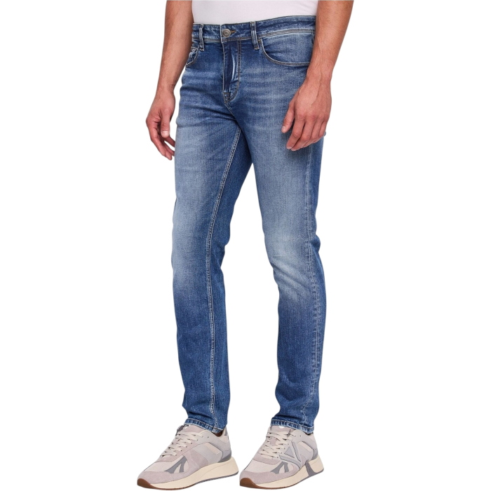 Jeans uomo GAUDI' skinny in puro cotone elasticizzato wash denim used