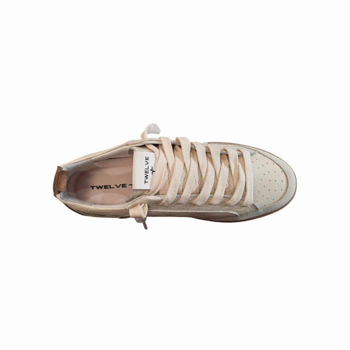 Sneakers uomo TWELVE Jump 100 lavorate a mano in vera pelle e plantare memory
