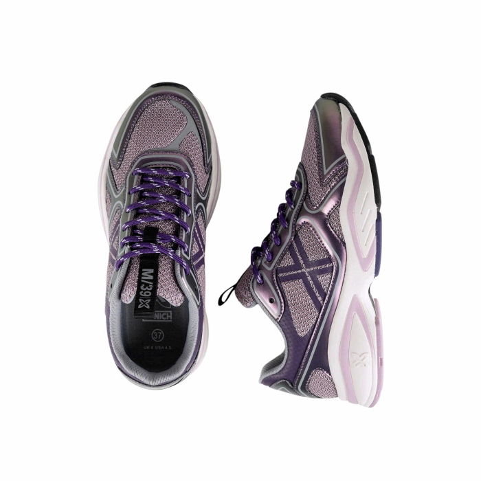 Scarpa donna MUNICH sneakers Leap 05 retro in tessuto e pelle laminata