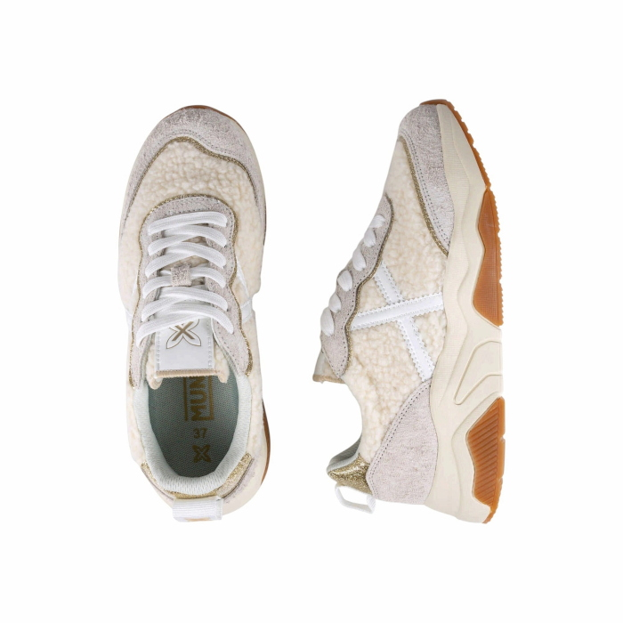 Scarpa donna MUNICH sneakers wave 87 in riccioli di lana e camoscio