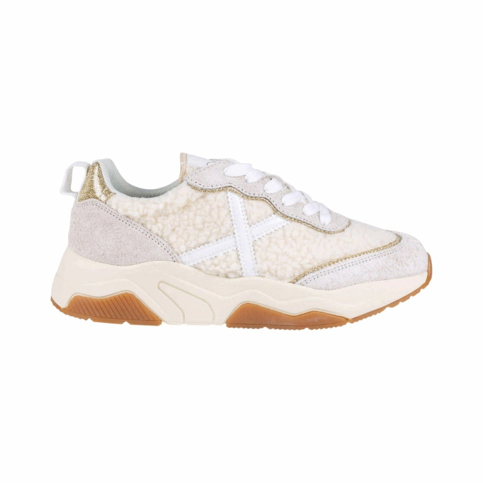 Scarpa donna MUNICH sneakers wave 87 in riccioli di lana e camoscio
