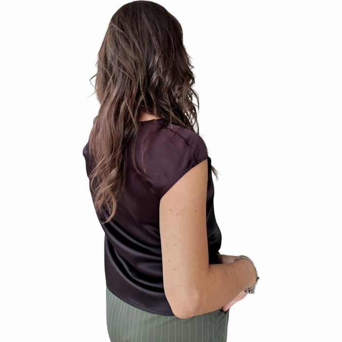 Top donna IMPERIAL tessuto fluido senza maniche scollo a v
