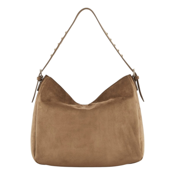 Borsa donna GAUDI' a spalla in suede con manico borchiato