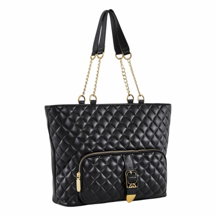 Borsa donna GAUDI' shopping bag motivo metalassè con tasca anteriore