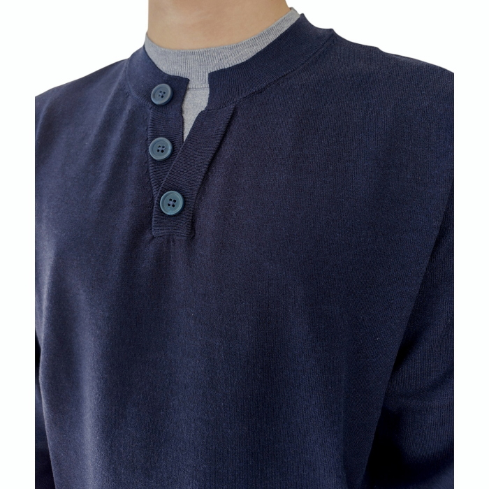 Maglia uomo GAUDI' misto caldo viscosa doppio collo con bottoni