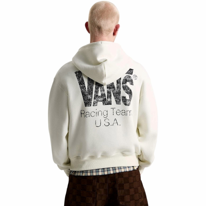 Felpa uomo VANS racing full zip con cappuccio e stampa fronte/retro
