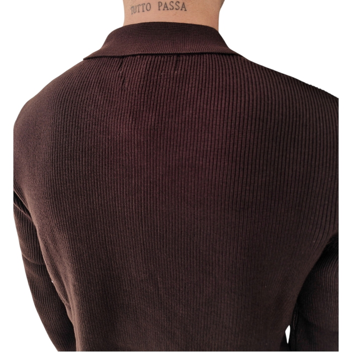 Maglia uomo GIANNI LUPO misto viscosa lavorazione costine colletto con zip 