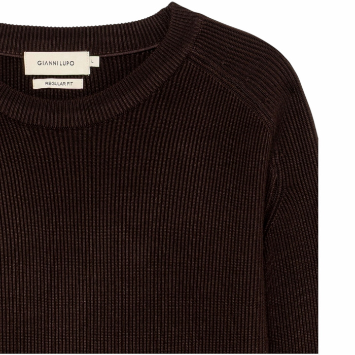 Maglia uomo GIANNI LUPO in viscosa a costine girocollo manica raglan