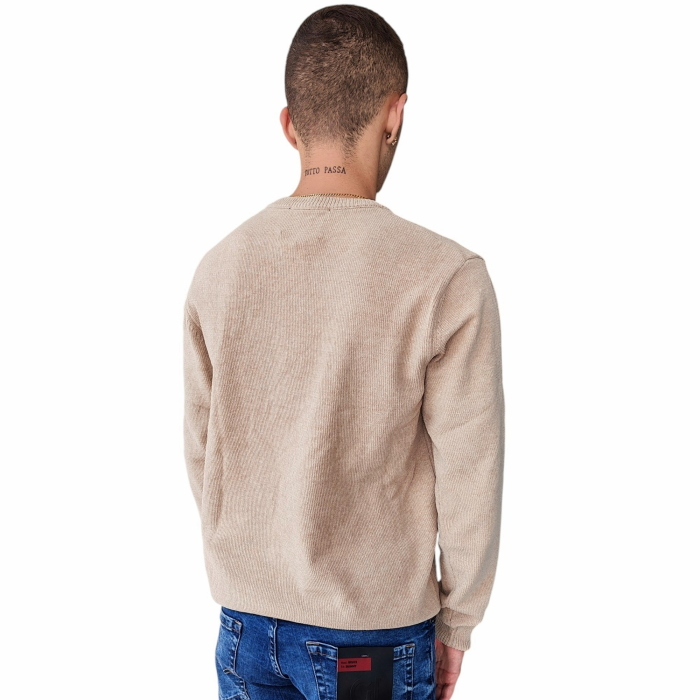 Maglia uomo GIANNI LUPO in ciniglia girocollo con orli elastici a costine
