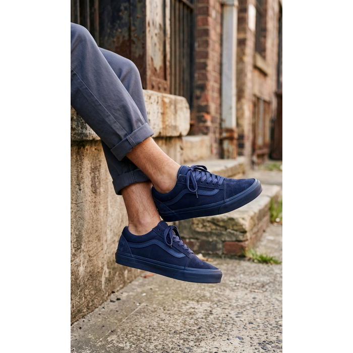 Scarpa uomo VANS old skool tonal dress blues/true in camoscio e canvas
