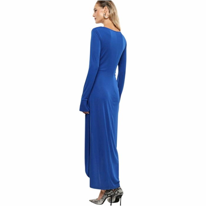 Abito donna IMPERIAL maniche lunghe spacco frontale scollo V arricciature