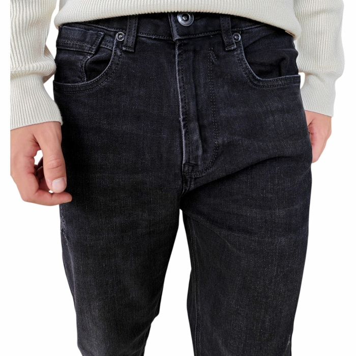 Jeans uomo GIANNI LUPO carrot fit 95 5 tasche black wash con graffi