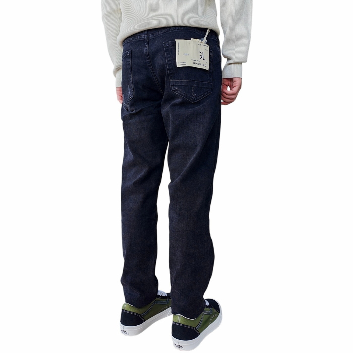 Jeans uomo GIANNI LUPO carrot fit 95 5 tasche black wash con graffi
