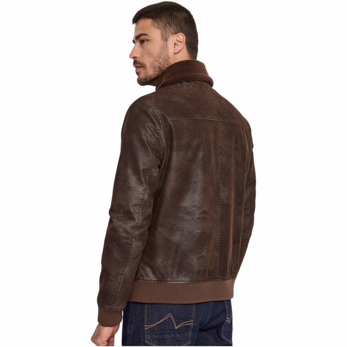 Giubbotto uomo GAUDI' aviator eco montone colletto teddy orli elastici