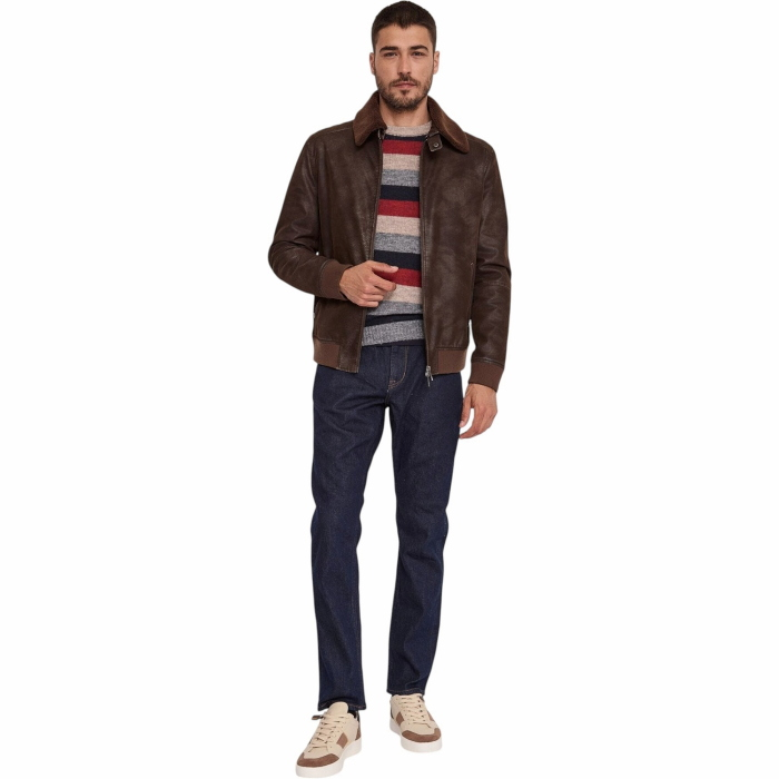 Giubbotto uomo GAUDI' aviator eco montone colletto teddy orli elastici