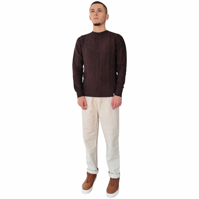 Pantalone uomo BERNA japan fit in velluto a costine con pinces e coulisse