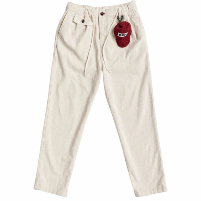 Pantalone uomo BERNA japan fit in velluto a costine con pinces e coulisse