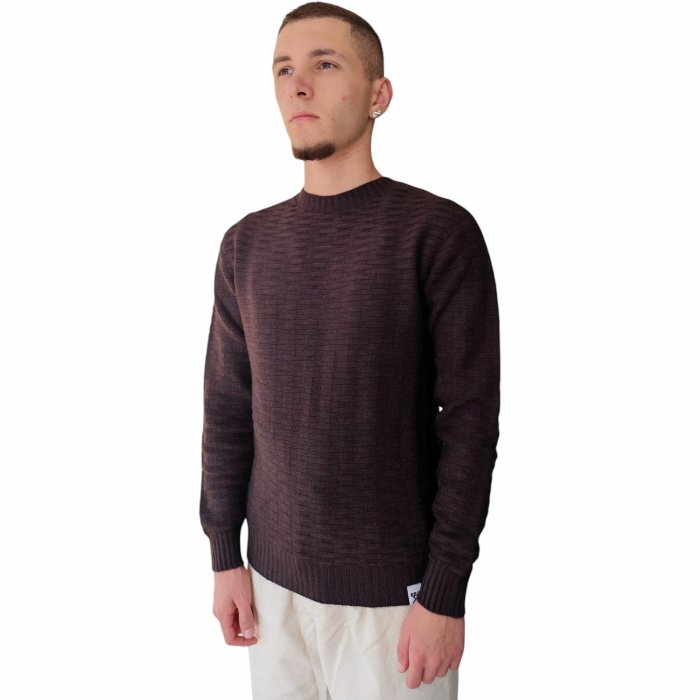 Maglia uomo BERNA lupetto misto viscosa/cotone lavorazione punto canestro