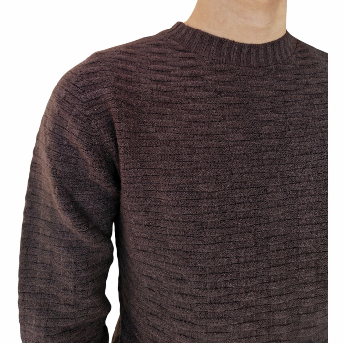 Maglia uomo BERNA lupetto misto viscosa/cotone lavorazione punto canestro