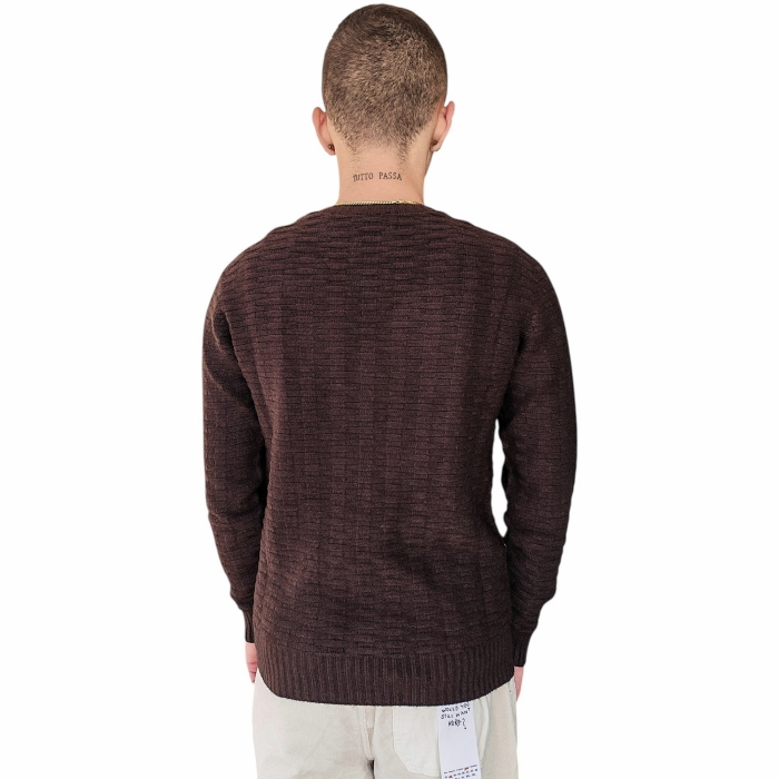 Maglia uomo BERNA lupetto misto viscosa/cotone lavorazione punto canestro