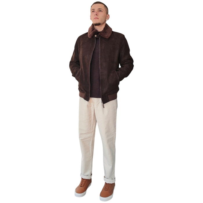 Maglia uomo BERNA lupetto misto viscosa/cotone lavorazione punto canestro