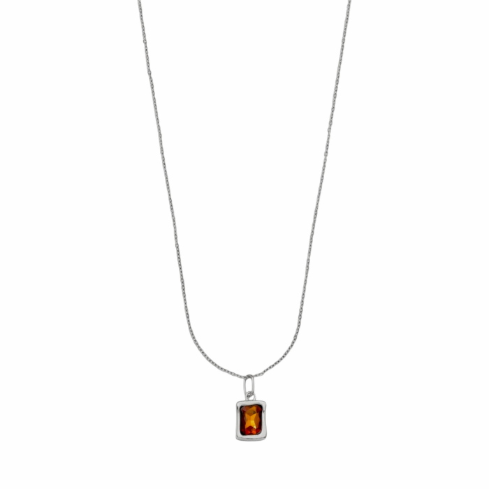 Collana donna NALI' mod. Square catenina con pendente dettaglio in vetro