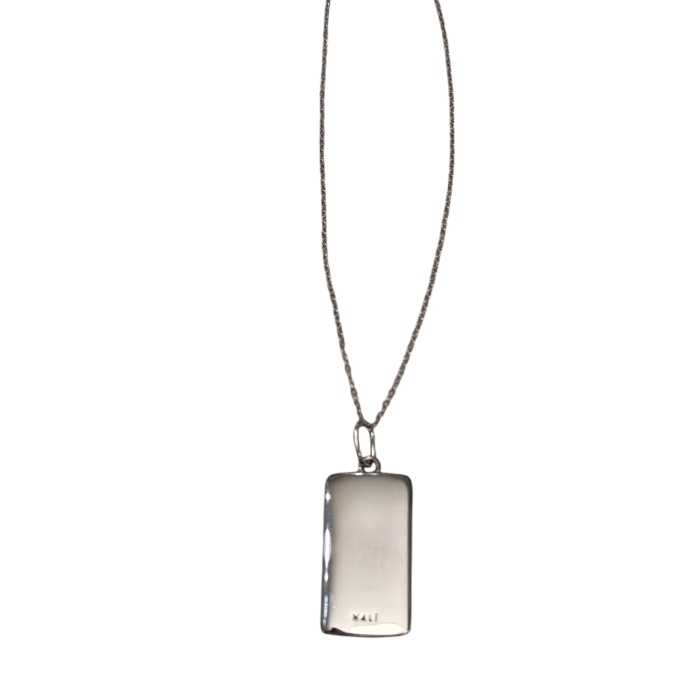 Collana donna NALI' 100% acciaio inox catenina con placca incisa Good Vibes