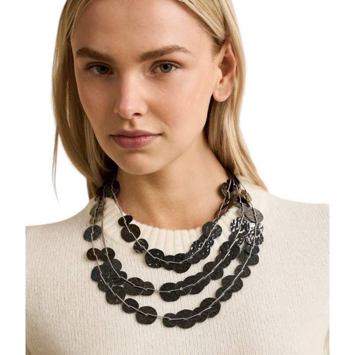 Collana donna NALI' mod. Misha multifilo con elementi tondi effetto martellato