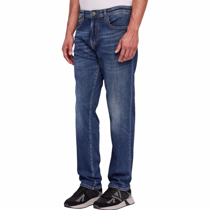 Jeans uomo GAUDI' regular fit in cotone elasticizzato gamba dritta effetto used